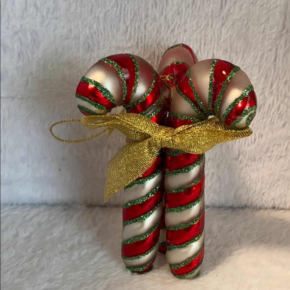 Vintage Christmas Candy Cane Trio Ornament